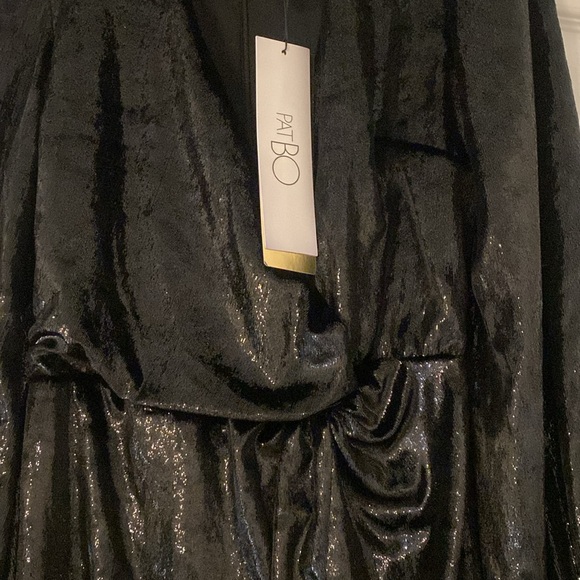 NWT PatBo | Liquid Metallic Shiny Velvet Dress - Black | Size 2 - Picture 10 of 14